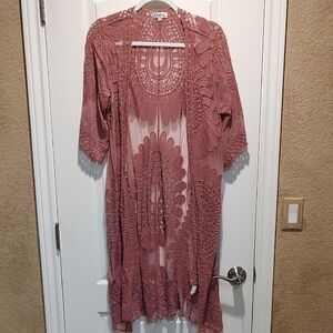 Rebellion Mauve Lace Cardigan